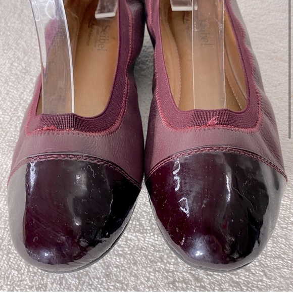 Josef Siebel Burgundy Leather Round Toe Ballet Flats 37 - Picture 3 of 13